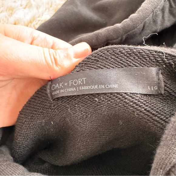 SALE ⬇️ OAK + FORT Black relaxed fit Hoodie - L - Picture 7 of 10